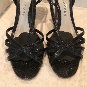 Marc Jacobs snakeskin black strappy heels